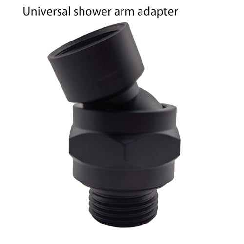 Shower Head Swivel Ball Adapter (Universal Component), Solid Brass Adjustable Shower Arm Connector, Shower Connector Ball Joint, Matte Black - color: Matte Black