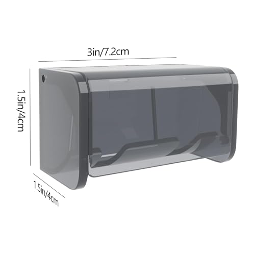 Wall-Mounted Toothbrush Holder with Cover, 2-Slot Organizer for Bathroom, Shower, Dorm, Cabinet (Clear) - color: Clear