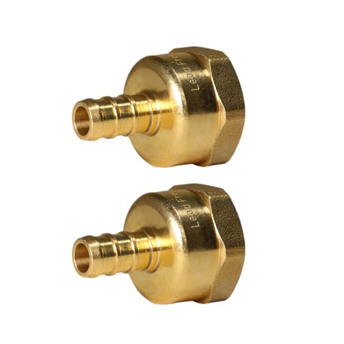 2 Pack XFITTING 3/8 inch Pex x 1/2 inch Female Adapter, Barb Crimp FNPT - size: 3/8" Pex x 1/2" Female