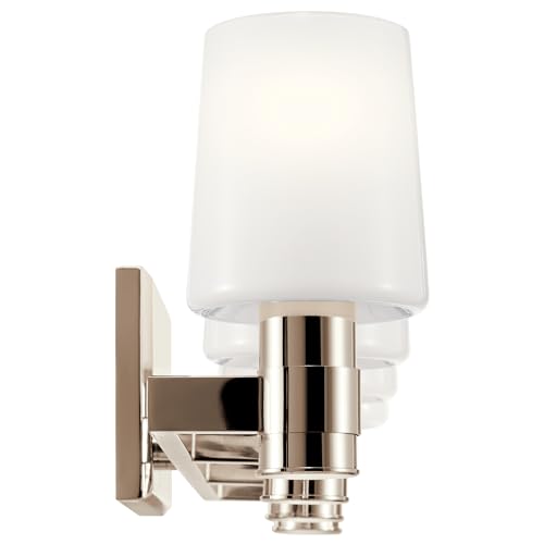 Kichler Adani 4-Light Bathroom Vanity Light, Polished Nickel | Modern vanity light with opal glass for bathrooms and powder rooms (30" x 8.25"), 55177PN - color: Polished Nickel, size: 30"