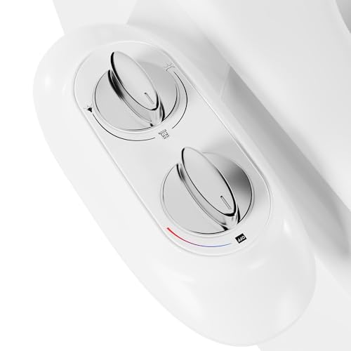 Ultra-Slim 3-in-1 Bidet Attachment for Toilet, Adjustable Warm/Cold Water & Pressure, Self-Cleaning Dual Nozzles for Posterior & Feminine Wash, Easy Install (White） - color: Chrome, Cold & Warm