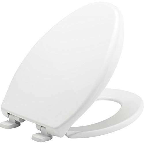 BEMIS 7900TDGSL Commercial Heavy Duty Closed Front Toilet Seat with Cover, Industrial No Slam Seat with Secure Installation, Made in USA, Elongated, White - size: Elongated