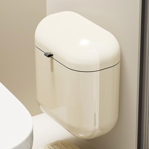 Wall Mounted Trash Can with Lid 8L 12L, Hanging Waste Basket for Kitchen Cabinet Door Bathroom, Large Capacity Garbage Bin - color: 9L