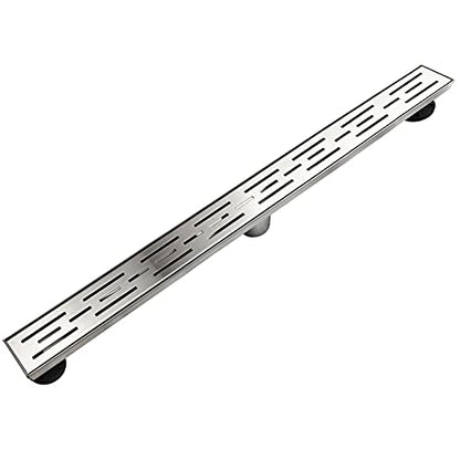 Neodrain 32-Inch Brushed Linear Shower Drain with Brick Pattern Grate | 304 Stainless Steel,Durable Bathroom Floor Drain,Rectangle Linear Drain with Hair Strainer & Adjustable Feet,CUPC certified - color: Stainless, size: 32 In