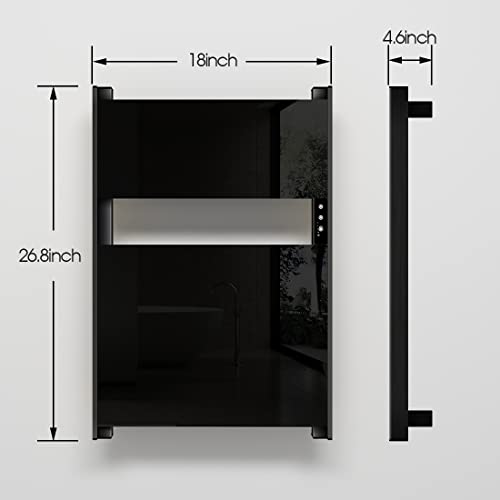 Heated Towel Rack for Bathroom, Towel Warmer with Timer Wall Mounted, Electric Towel Warmer, Bath Towel Heater with Black Tempered Safty Glass, Graphene, Towel Drying Rack- 26.8 x18 inch(Black) - color: Black, size: 26.8" × 18"
