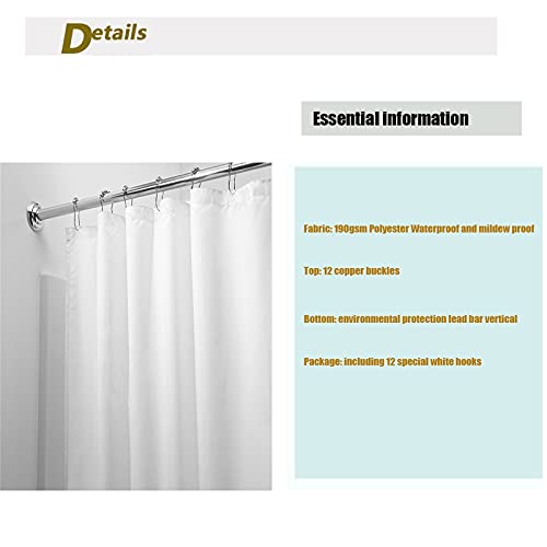 Shower Curtains, 72x72 Inches Waterproof Textured Washable Heavy Duty Fabric Shower Curtain,Minimalist Soft Cloth Chic Hotel Spa Quality Modern Shower Curtain for Bathtub Home Bathroom Farmhouse - color: A