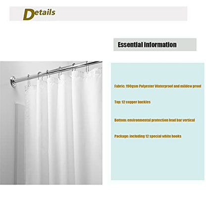 Shower Curtains, 72x72 Inches Waterproof Textured Washable Heavy Duty Fabric Shower Curtain,Minimalist Soft Cloth Chic Hotel Spa Quality Modern Shower Curtain for Bathtub Home Bathroom Farmhouse - color: A