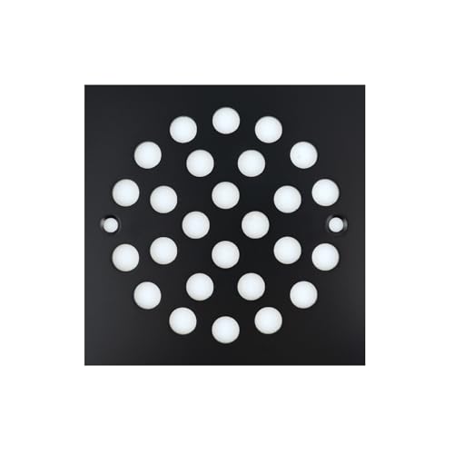 4 Inch Screw-in Square Floor Drain Cover Replacement Shower Grates with Screws,304 Stainless Steel (Black) - color: Black