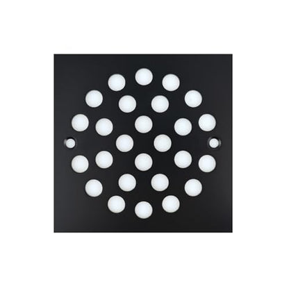 4 Inch Screw-in Square Floor Drain Cover Replacement Shower Grates with Screws,304 Stainless Steel (Black) - color: Black