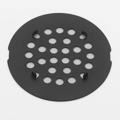 Snap-in Shower Drain Cover 4-1/4 inch Shower Strainer Grid Round (1, Black) - color: Black