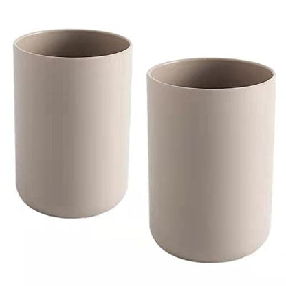 Bathroom Tumblers 2Pcs, Mouthwash Cup, Toothbrush Holders, Drink Mug, Pen Holder, Unbreakable Dishwasher Safe, 10fl.oz(300ml)/Pcs (Brown & Brown) - color: Brown&brown