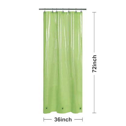 Barossa Design Clear Green Stall Shower Curtain Liner 36Wx72H | Waterproof PEVA, PVC Free, Metal Grommets, Lightweight Plastic Shower Liner 36 x 72 Inches for Narrow Small Bathroom Stall - color: Clear Green, size: 36"W x 72"L (Pack of 1)