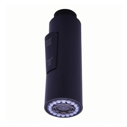 7Trees Pull Down Spray Head for Kitchen Faucet, 2-Function Bathroom Faucet Replacement Head, Water Nozzle, 1.8 GPM G1/2 Pull-Out Spray Nozzle, 0.8inch Connector (Black) - color: Black