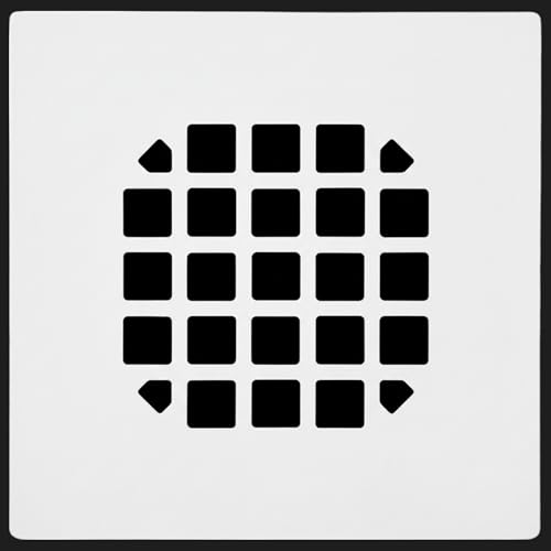 4-1/4” Square Snap-in White Shower Drain - Stainless Steel Replacement - 4.25 inch Durable Floor Cover -Snap-in - Easy Installation Universal Grate Strainer - color: White