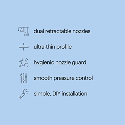 Brondell Bidet Attachment for Toilet SS-250 SimpleSpa Fresh Water Spray with Adjustable Water Pressure Side Arm Control, Slim Bidet Sprayer, Silver Knob (Dual Nozzle) - style: Fixed Dual Nozzle