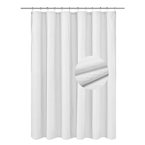 Barossa Design Soft Microfiber Fabric Shower Liner or Curtain White | Hotel Quality, Machine Washable, Water Repellent 70W x 72H Lightweight Cloth Shower Curtain for Bathroom/Tub - color: White, size: 70"W x 72"L (Pack of 1)
