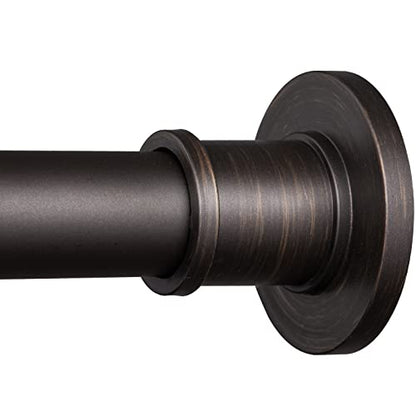 BRIOFOX Industrial Shower Curtain Rod - Never Rust Non-Slip 43-72 Inch Stainless Steel, Bronze, Painted-gold Finial - color: Bronze Painted-gold Finial, size: 43-72 Inch