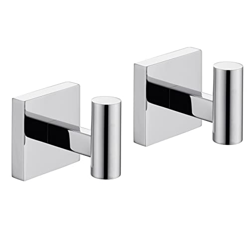 KOKOSIRI Robe Hook Bathroom Towel Coat Hooks for Bath Kitchen Wall 2 Pack Chrome Stainless Steel B1013CH-P2 - color: Polished Chrome, size: 2 Pack
