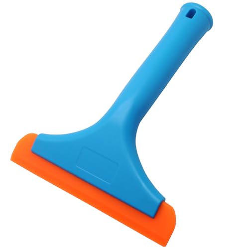 1Pc 6 Inch Blue Car Window Squeegee Silicone | Auto Window Squeegee, Small Windshield Squeegee, Tile Squeegee Mirror Squeegee Shower Squeegee, For Glass Doors - color: Blue Handle, size: 6 Inch, 1 Pack