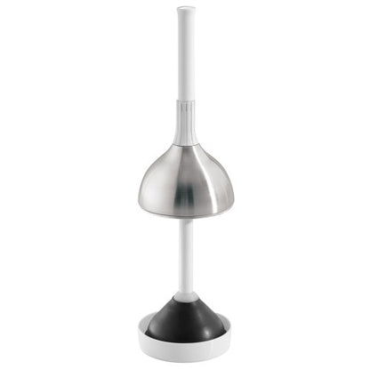 InterDesign Toilet Plunger and Holder for Bathroom Storage - Brushed Stainless Steel - color: White, style: Plunger