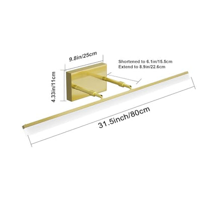 Aipsun 31.5inch Brushed Brass Bathroom Vanity Light Fixtures Modern LED Light Fixtures Gold Vanity Lighing for Bathroom Wall Fixtures 5500K - color: Brushed Gold, size: 31.5 in
