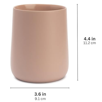 Yew Design Matte Pink Bathroom Toothbrush Holder Cup - Round - color: Round Matte Dusty Pink/Mauve