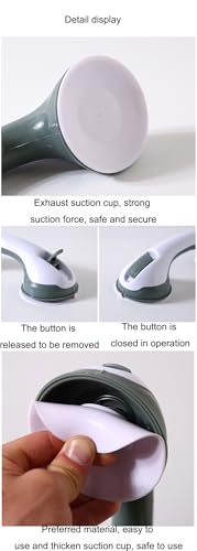 2 - Pack Suction - Cup Safety Grab Handles, 12 - Inch No - Drill Removable Handrails for Bathroom, Bathtub, Shower, Toilet, Ideal for Seniors, Elderly, and Those Needing Balance Support（Black）