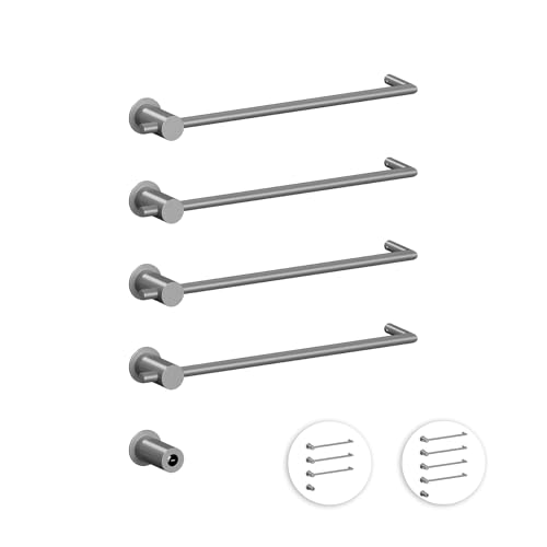 Z&Zhanle Electric Towel Warmer Rack, 4-Bar Wall Mount, Hidden Style, One-Touch Start, (4-Bar Premium Gray) - color: 4-bar Premium Gray