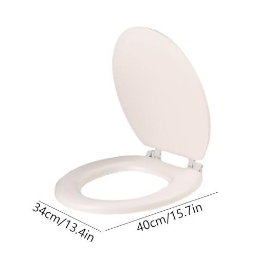 Toilet Seat Round, Toilet Seat with Quick-Release And Quick-Attach, Plastic Toilet Seat with Soft Close, Never Loosen, Easy Install and Clean, Fits Most Toilets - color: White