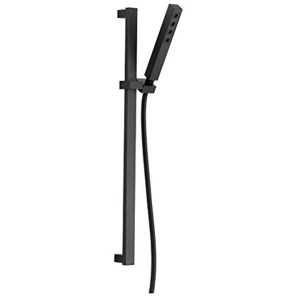 Delta Faucet Single-Spray H2Okinetic Slide Bar Hand Held Shower with Hose, Black Handheld Shower Head, Slide Bar Hand Shower, Handheld Shower, Detachable Shower Head, Matte Black 51567-BL - color: Matte Black