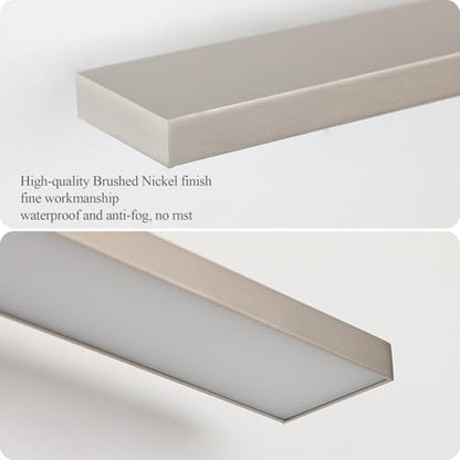 Ralbay Brushed Nickel Vanity Light for Bathroom Metal Acrylic Modern LED Bathroom Light Fixtures Brushed Nickel 24inch - color: Brushed Nickel, size: 24 inch