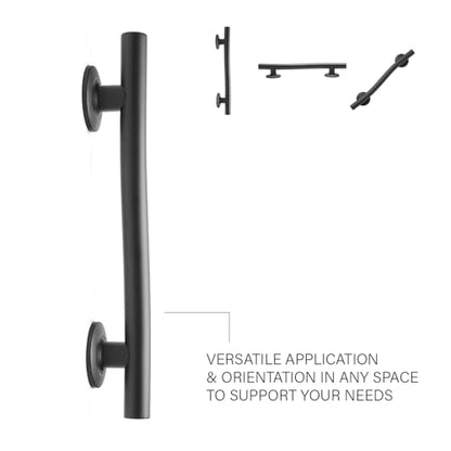 Seachrome 18'' Designer Wave Shaped Shower Grab Bar, Matte Black (GW-3518-QCR-MB) - color: Matte Black, size: 18