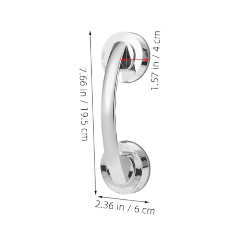 2pcs Removable Suction Cup Handles Strong Adhesive Safety Grab Bars for Seniors No-Drill Installation for Glass and Tile Portable Bathroom Support Armrests