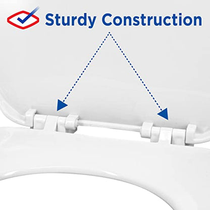 Clorox Round Beveled Plastic Toilet Seat with Easy-Off Hinges – Wiggle-Free Design - style: Round Plastic