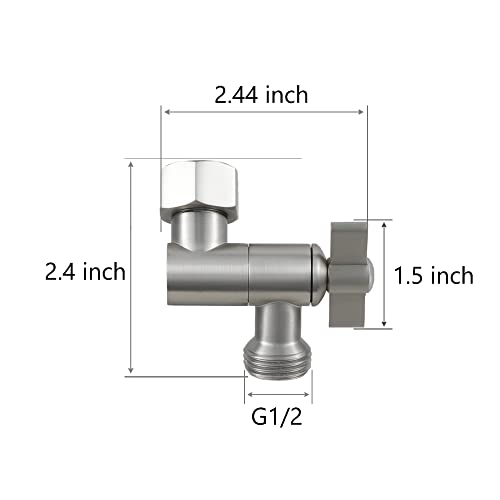 All Metal Shower Angle Adapter, Adjustable Shower Head Extension Adapter, Solid Brass Shower Head Elbow,Adjust Angle to Upgrade Shower Experience,Universal Connection (Brushed nickel) - color: Brushed Nickel