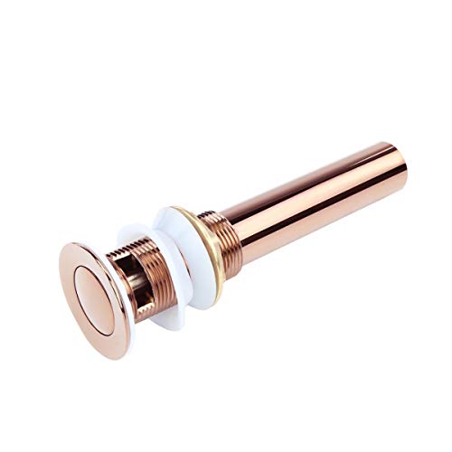 Renovators Supply Manufacturing Bathroom Sink Drain 1 1/4 in. OD Rose Gold Pop Up Sink Drain with Overflow