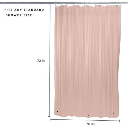 Bath Bliss PVC Heavy Weight Shower Curtain Liner | 4G | 70"x72" | Rust Resistant Copper Grommets | Magnetic Hem | Pink - color: Pink, size: 70"W x 72"L (Pack of 1)