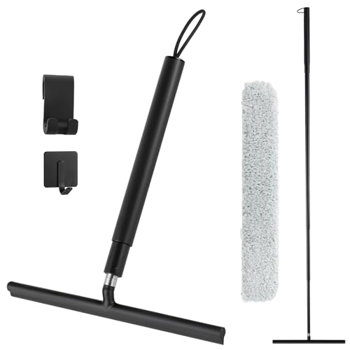 wlich Shower Squeegee with Long Handle, 57" Telescopic Window Squeegee for Shower Glass,Floor,Tile and Car Windshield