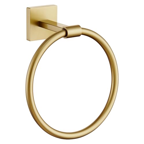KOKOSIRI Towel Holder Wall Mounted Gold Bathroom Hardware Bath Towel Rings Hand Towels Hanger Rack Stainless Steel, B3010BG - color: Brushed Gold