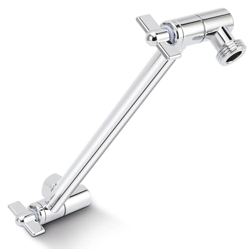 Stainless Steel Shower Extension, 10 Inch Adjustable Shower Extender Arm, for Rain Handheld Shower Shower (Silver)