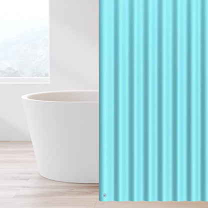 EHZNZIE Aqua Shower Curtain Liner 72x72, PEVA Waterproof Bath Curtain, No Chemical Smell, 3 Weighted Magnets, Durable with Rustproof Metal Grommets - color: Aqua, size: 72"W x 72"L (Pack of 1)