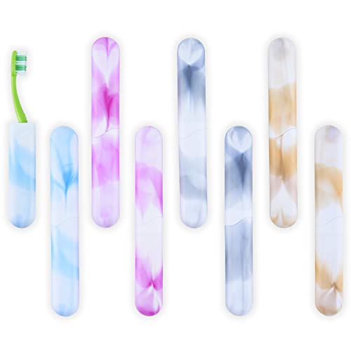 8 PCs Elite Travel Toothbrush Case with Drainage Holes–Portable, Breathable Plastic Toothbrush Holder Travel Covers–Ideal for Camping, Trips & Daily Use Cute Tooth brush Cover Container– Multi Colors - style: Pack of 8