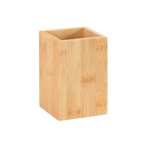 Fuller’s Bamboo Bathroom Counter Set – Eco-Friendly & Water-Resistant Sink Organizer | 4-Piece Vanity Tray, Soap Dispenser, Toothbrush Holder & Storage Container