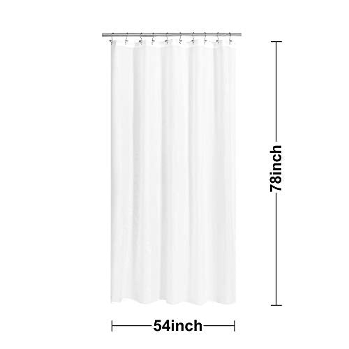 N&Y HOME Fabric Shower Curtain Liner 54 x 78 inches Bath Stall Size, White | Hotel Quality, Bottom Magnets, Machine Washable, Water Repellent, 54x78 Bathroom Curtain with Grommets - color: White, size: 54"W x 78"L (Pack of 1)