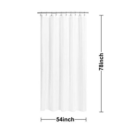 N&Y HOME Fabric Shower Curtain Liner 54 x 78 inches Bath Stall Size, White | Hotel Quality, Bottom Magnets, Machine Washable, Water Repellent, 54x78 Bathroom Curtain with Grommets - color: White, size: 54"W x 78"L (Pack of 1)