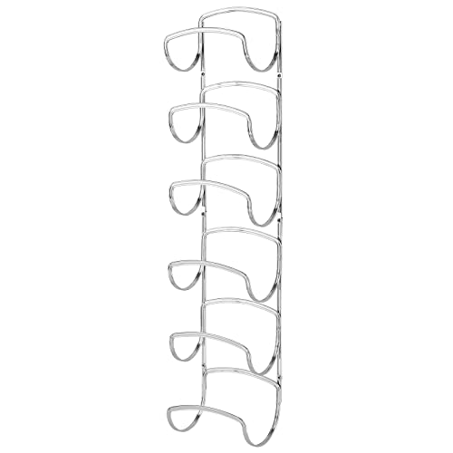 mDesign Metal Towel Shelves – Towel Rack for the Bathroom with 6 Compartments – Practical Bathroom Accessories for Both Large and Small Towels – Silver - color: Chrome