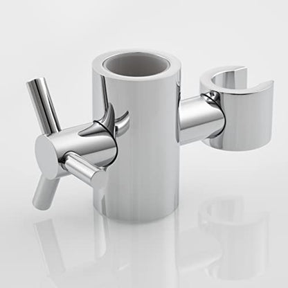 Brass Handheld Shower Bracket Adjustable Shower Head Holder for Slide Bar 25mm O.D, Chrome, ST38A - color: Chrome
