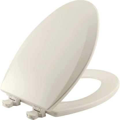 Bemis 1500EC Durable Wood Toilet Seat with Easy Clean Hinges, Made in USA, Elongated, Biscuit - color: Biscuit, size: Elongated
