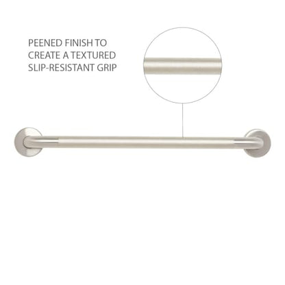 Seachrome 32" Wall Mount Grab Bar, 1 ¼" Diameter, Concealed Flanges, ADA Compliant, Peened with Satin Ends - size: 32 Inch
