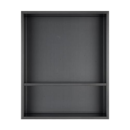 Shower Niche, 16"x20" No Tile Needed, The Insert Storage Rectangle Double Shower Shelf is Easy to Install, Stainless Steel, Black Grey - size: 16"x20"